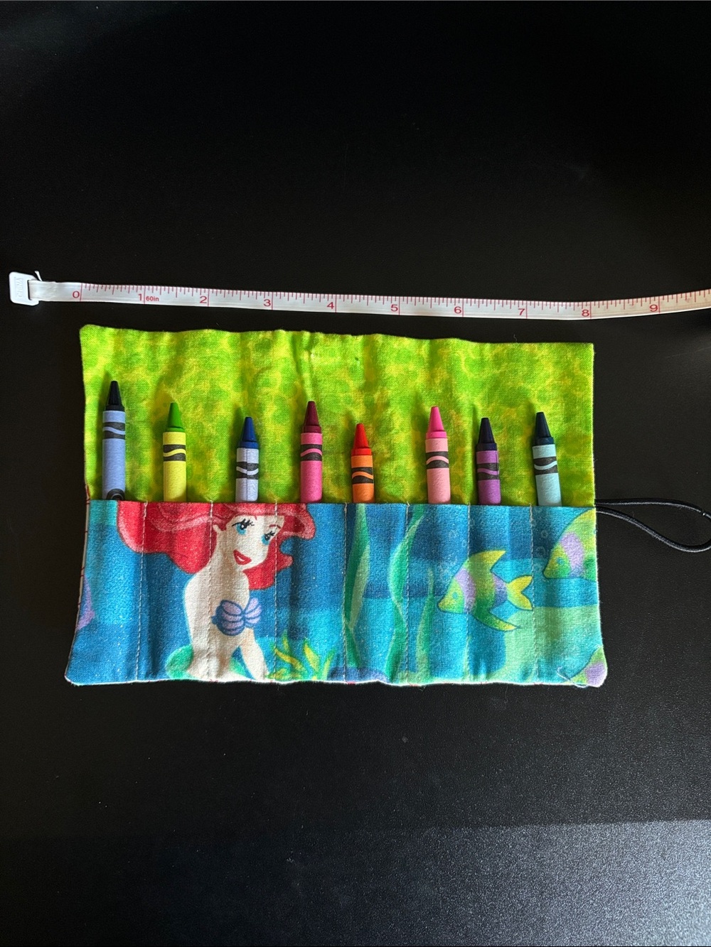 Handmade The Little Mermaid Crayon Roll-Up Pouch - Multicolor
